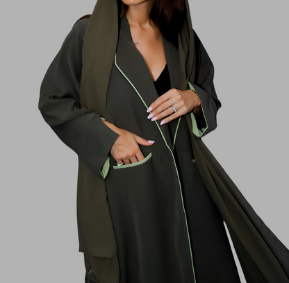 Olive Two Toned Abaya