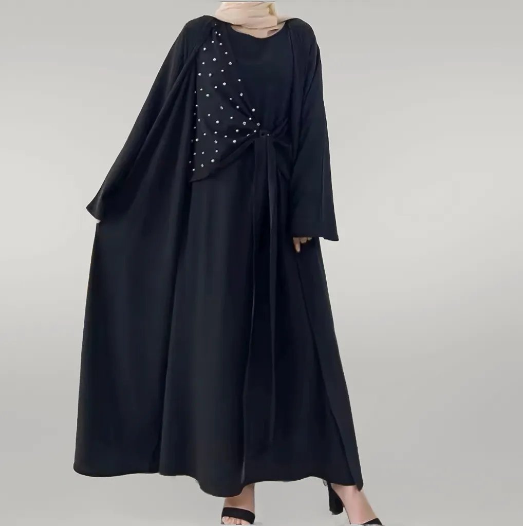 Beaded two piece abaya