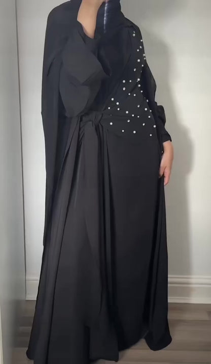 Beaded two piece abaya